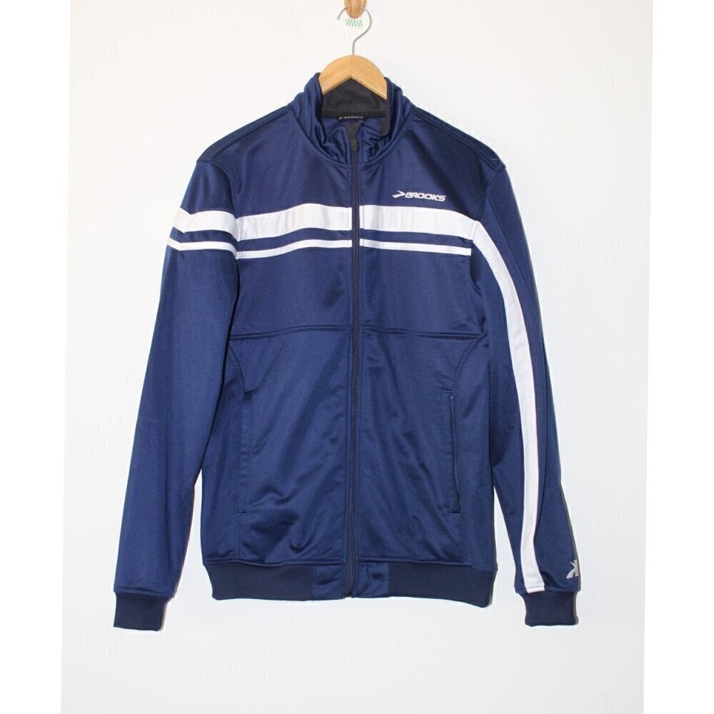 Brooks Equilibrium Technology Tienken II Mens Jacket Navy Blue Size Small Zip up